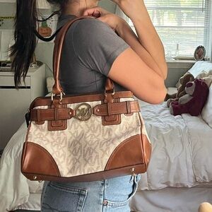 Stylish Brown and Cream Handbag